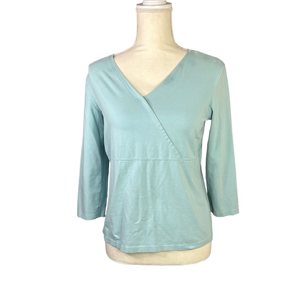J. Jill Tops Euc J Jill Top Crossover Tee 34 Length Sleeves Light